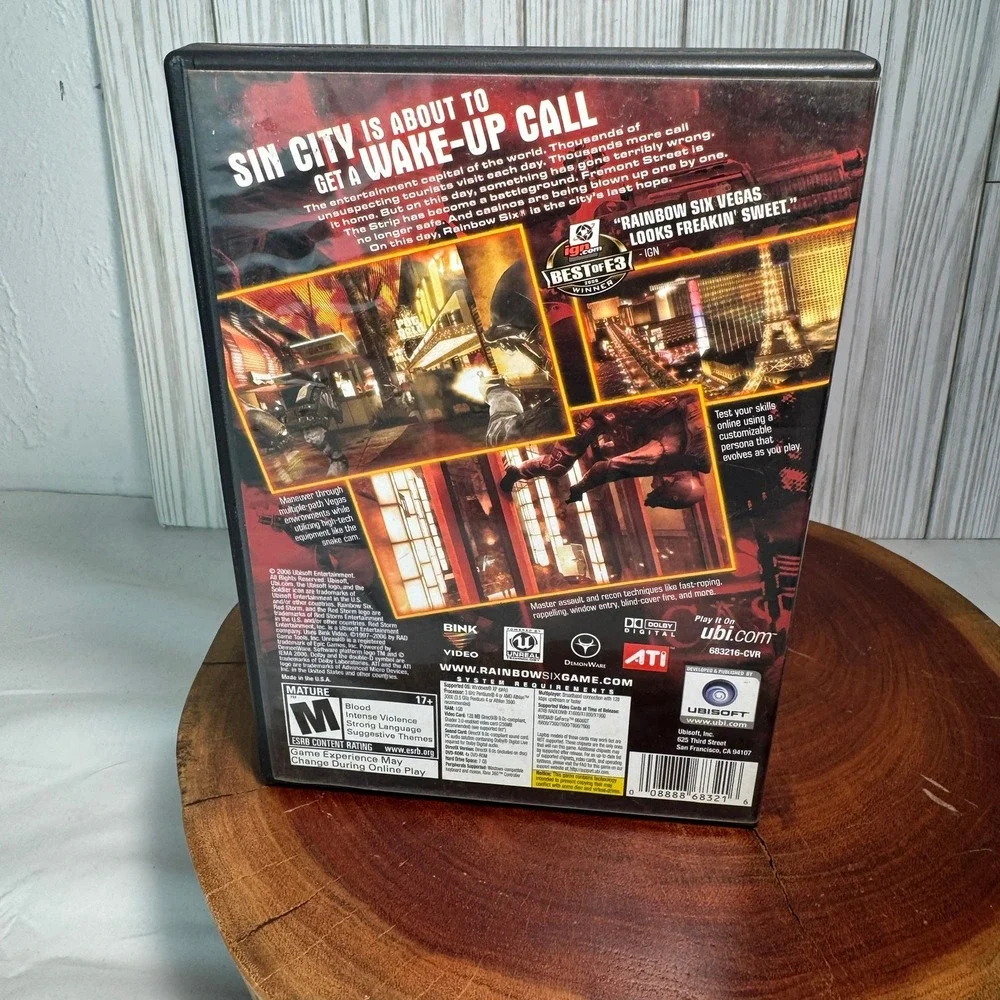 Tom Clancys Rainbow Six Vegas PC DVD-ROM Game Ubisoft Windows XP 2006 FPS Video